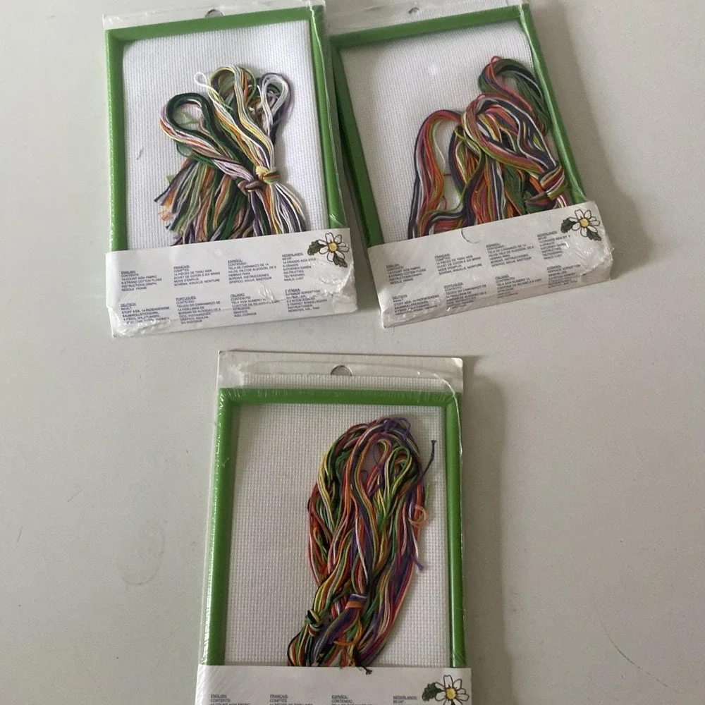 Lot 3 90's Janlynn Suzy's Zoo Friends & Flowers Cross Stitch Kit 5x7